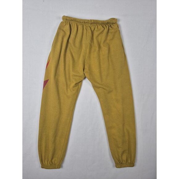 Aviator Nation Lightning Bolt Mustard Yellow Women’s Sweatpants Size XL - Picture 5 of 10